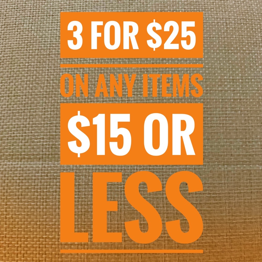 💥Bundle 3. $15 each or less & get all 3 for $25💥